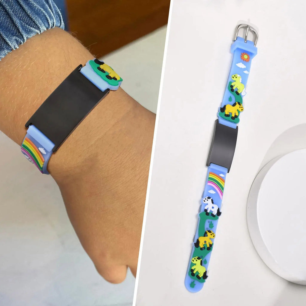 Customzied Personalized ID Bracelet for Little Girls Boys, Silicone Bracelet Adjustable, Engrave Quotes Inspirational Gift