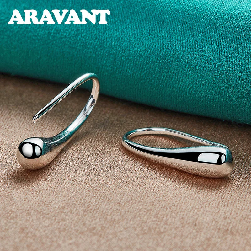 Aravant 925 Sterling Silver Water Drop Shaped Earring For Women Fashion Wedding Jewelry Gifts