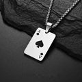 1Pcs Creative Poker Card Necklace Pendant Spades Heart Ace Trendy Hip Hop West Coast Necklace Pendant Daily Accessories