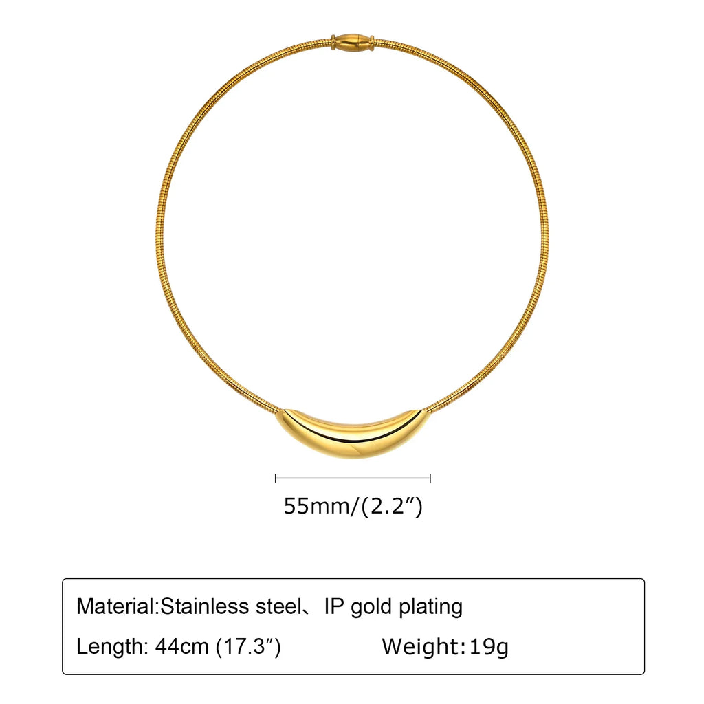 Choker Neck Cuff for Women, Open Collar Choker Torques Necklace Adjustable ,Simple Stainless Steel Jewelry