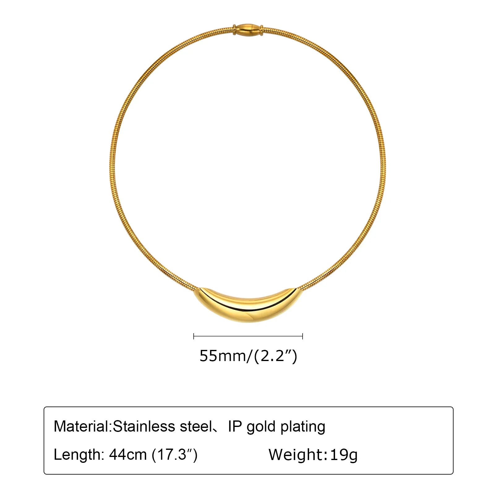 Choker Neck Cuff for Women, Open Collar Choker Torques Necklace Adjustable ,Simple Stainless Steel Jewelry