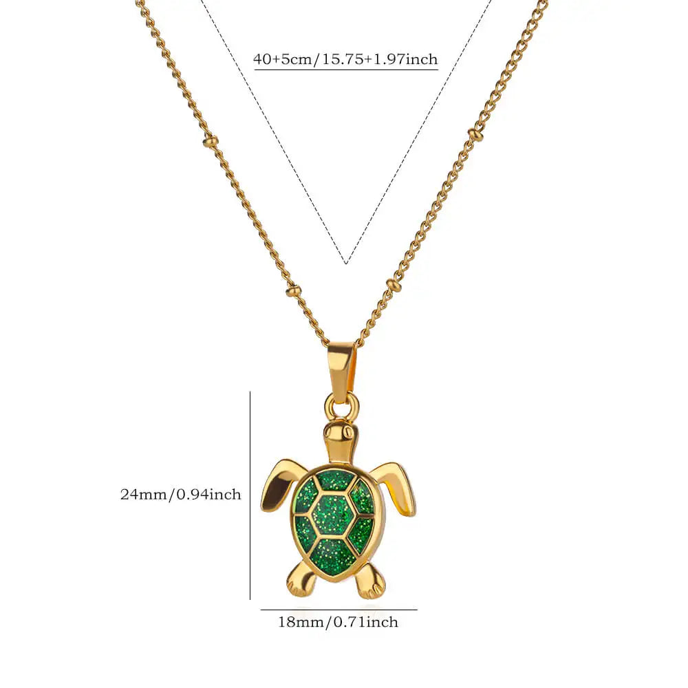 Summer Beach Turtle Necklace for Women Stainless Steel Chain Collar Pendant Necklaces Elegant Charm Jewelry Gift y2k Accessories