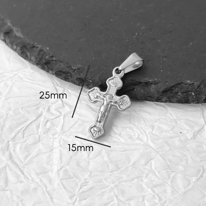 Tarnish Free Pendant Angel Cross Heart Diy Stainless Steel Gold Plated Vintage Charm for Women Necklace Jewelry Making