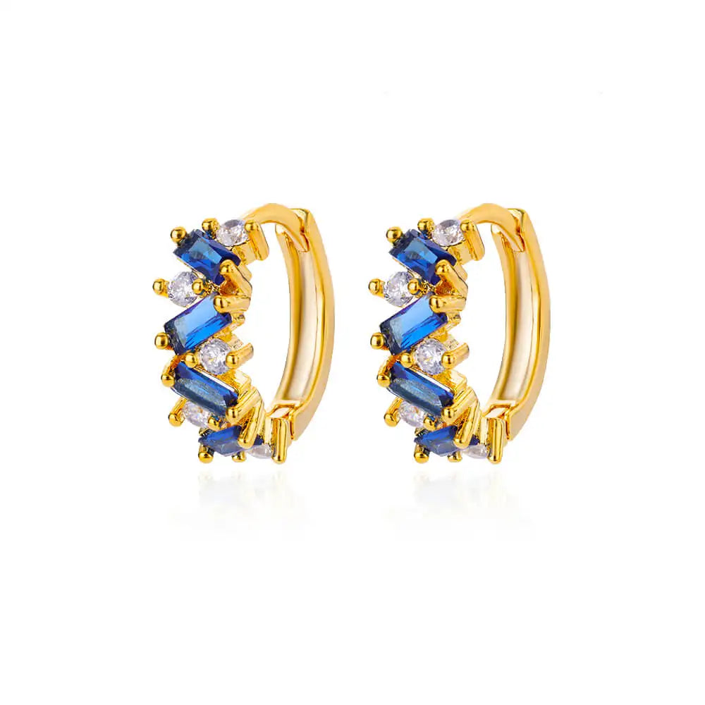 Luxury Blue Zircon Earrings For Women Stainless Steel Earrings 2024 Trending New Design Goth Jewelry aretes mujer