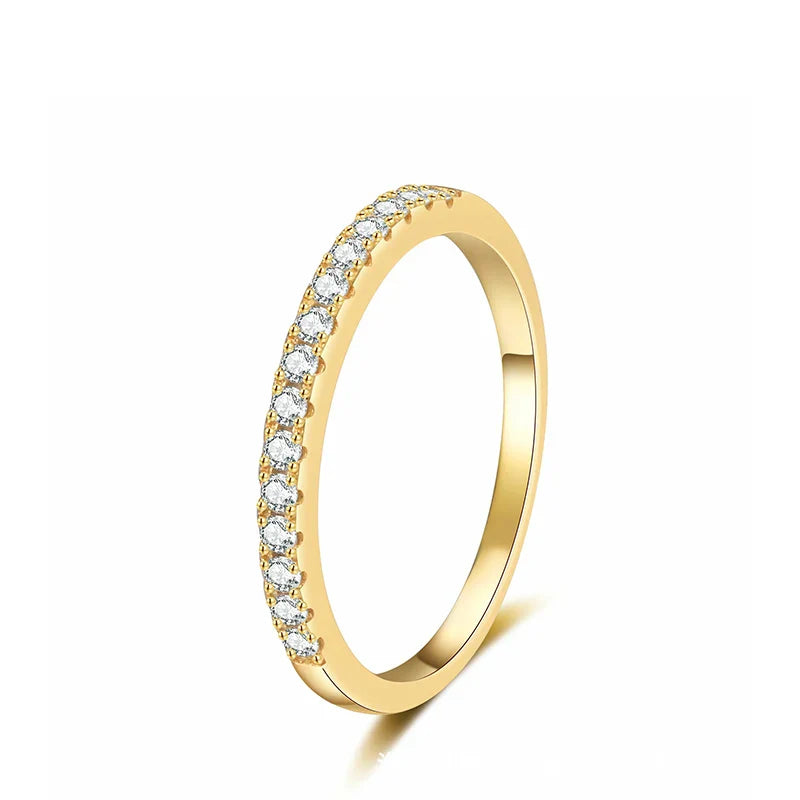 NeeTim Full D Color Moissanite Wedding Band Ring 925 Sterling Silver Eternity Band Engagement Bride Bands Party Rings For Women