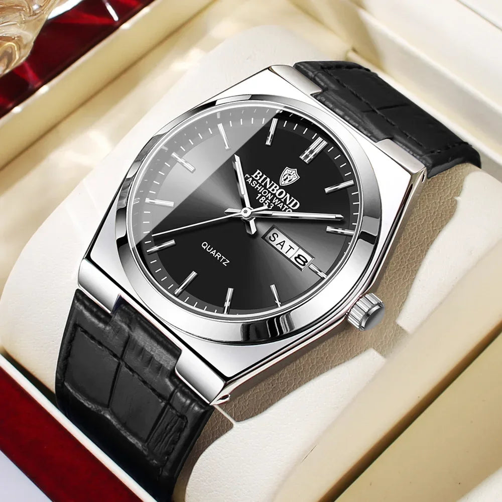 New Gifts Casual Business Top Blue Clock Men Luxury Watch Automatic Watches Mens Fashion Quartz Wristwatches Relogio Masculino