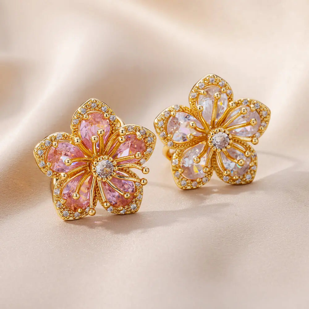 Stainless Steel Flower Big Open Rings For Women Gold Color Imitation Pearl Hollow Out Ring Trendy Aesthetic Jewerly Gifts