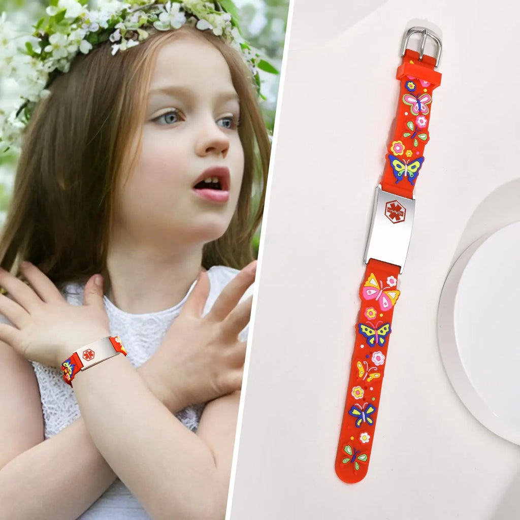 Customzied Personalized ID Bracelet for Little Girls Boys, Silicone Bracelet Adjustable, Engrave Quotes Inspirational Gift