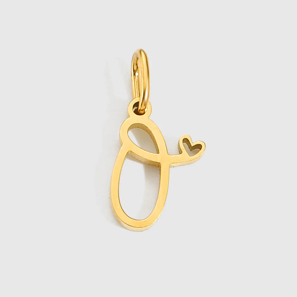 Personalized Stainless Steel Heart Alphabet Pendant DIY Accessories for Necklace Woman Men Jewelry Initials Birthday Gift A-Z