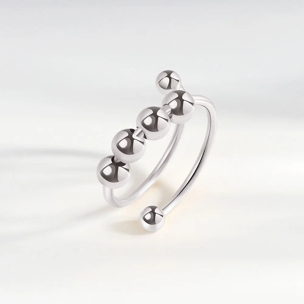 2025 New Rotating Anxiety Knuckle Ring For Women Adjustable And Stackable Open Couple Rings Party Jewelry Gifts Anillo