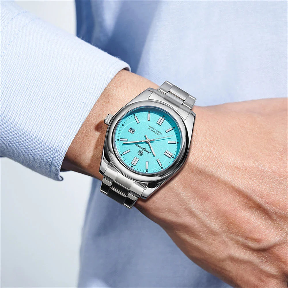 PAAZOMU Classic Casual Quartz Watch Men Waterproof Luminous Dial Business Dress Wristwatch Comfortable Band Analog Display Gift