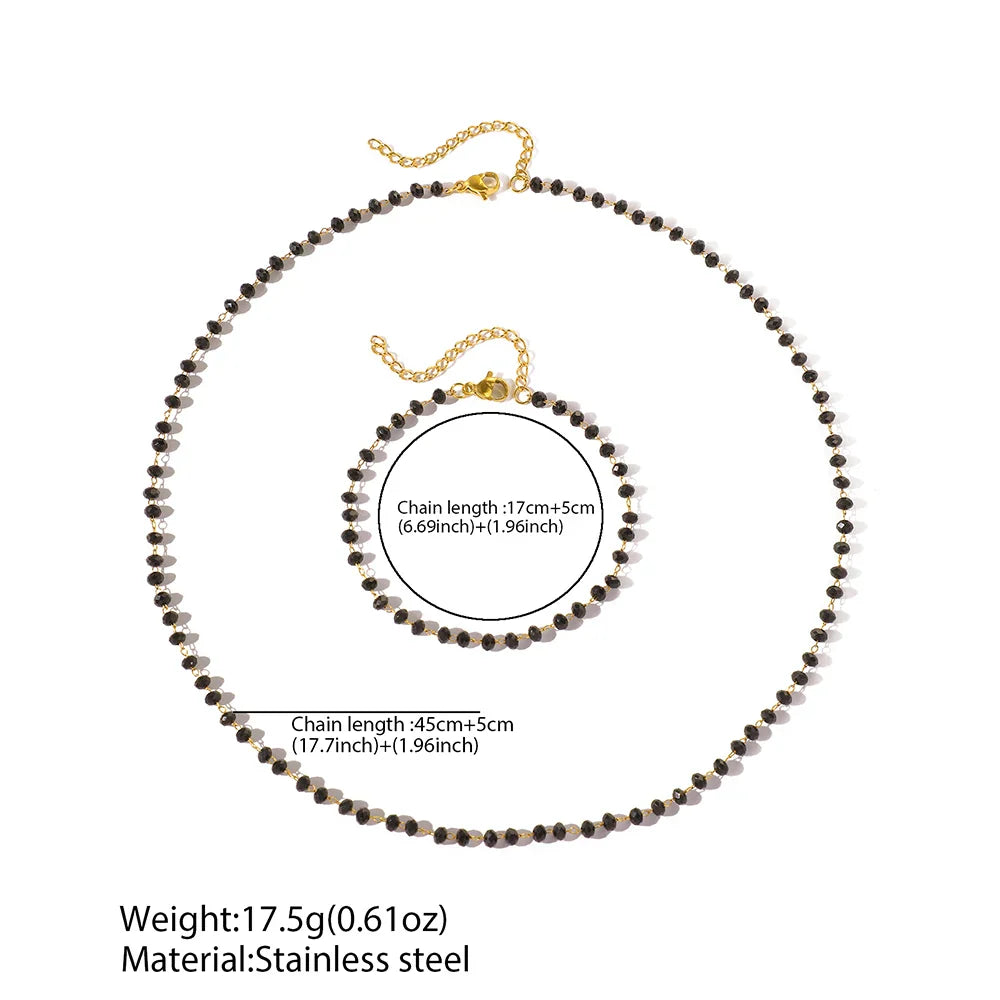Stainless Steel Jewelry Set Simple Atmospheric Black Imitation Pearl Design Jewelry Set For Women Jewelry Exquisite Party Favors