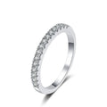 NeeTim Full D Color Moissanite Wedding Band Ring 925 Sterling Silver Eternity Band Engagement Bride Bands Party Rings For Women