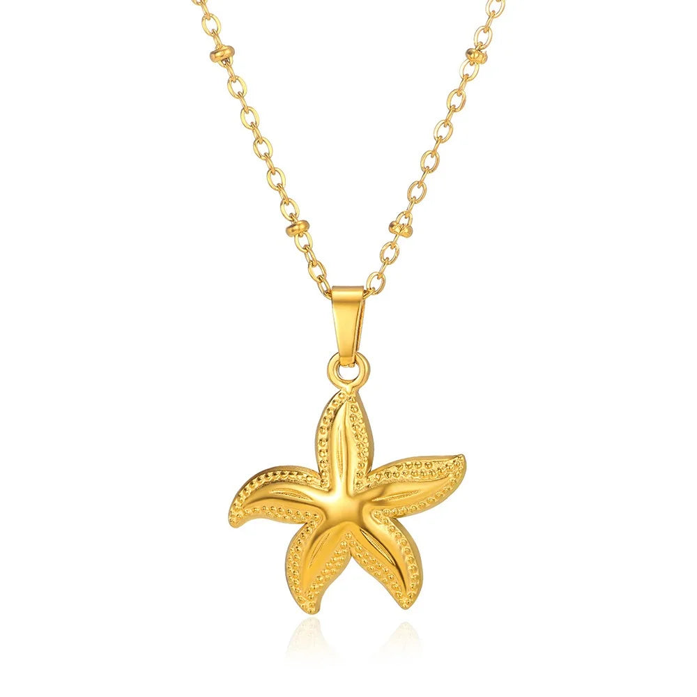 Summer Beach Turtle Necklace for Women Stainless Steel Chain Collar Pendant Necklaces Elegant Charm Jewelry Gift y2k Accessories