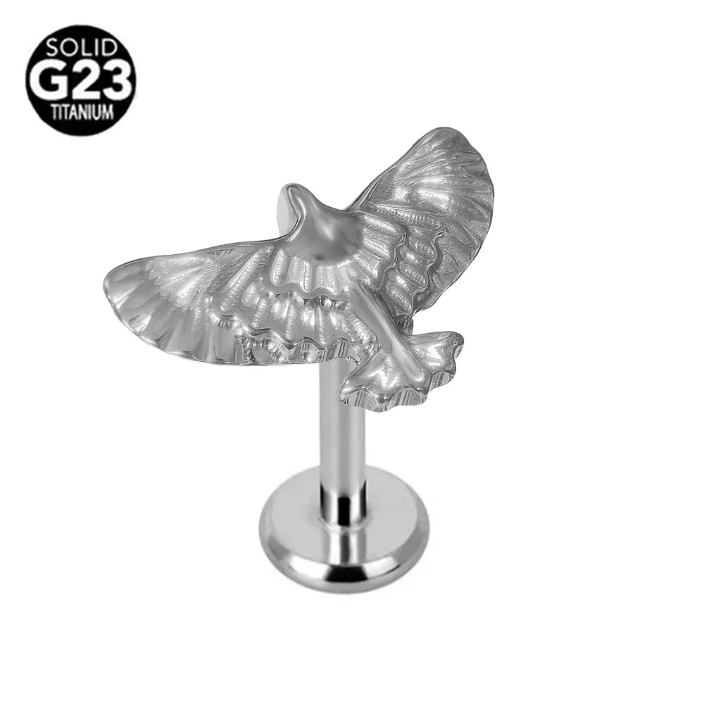 G23 Titanium Snake Bee Feather Labret Piercing 16G Internal Thread Earring Stud Cartilage Helix Body Jewelry