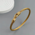 New steel wire button hook gold-plated stainless steel bracelet 18K, high quality waterproof couple bracelet, wife gift