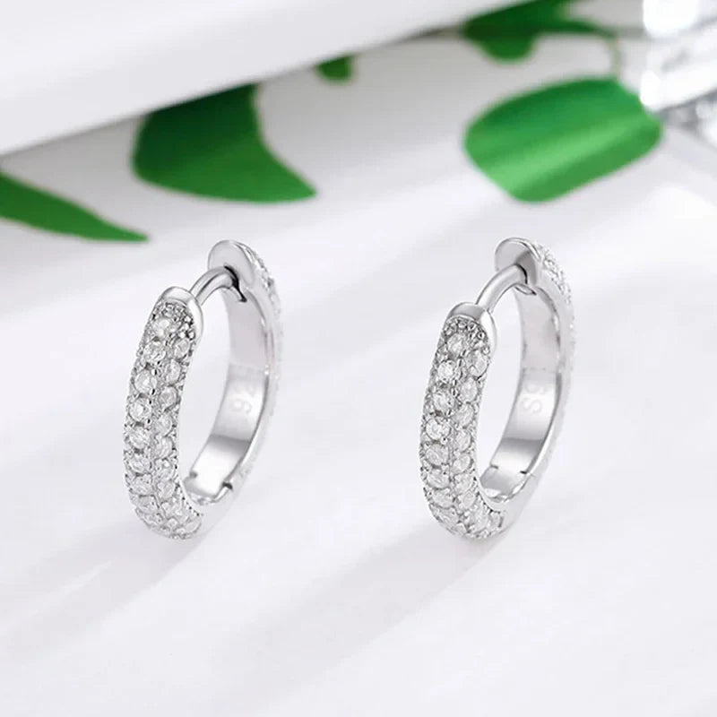 NeeTim Full Moissanite Diamond Earrings 925 Sterling Silver with Gold Plated Wedding Engagement Party Fine Jewelry for Women