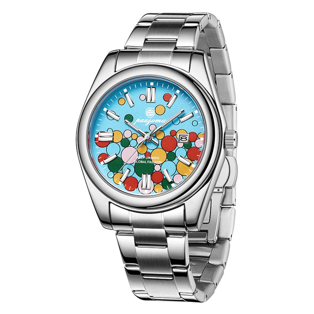 PAAZOMU Classic Casual Quartz Watch Men Waterproof Luminous Dial Business Dress Wristwatch Comfortable Band Analog Display Gift