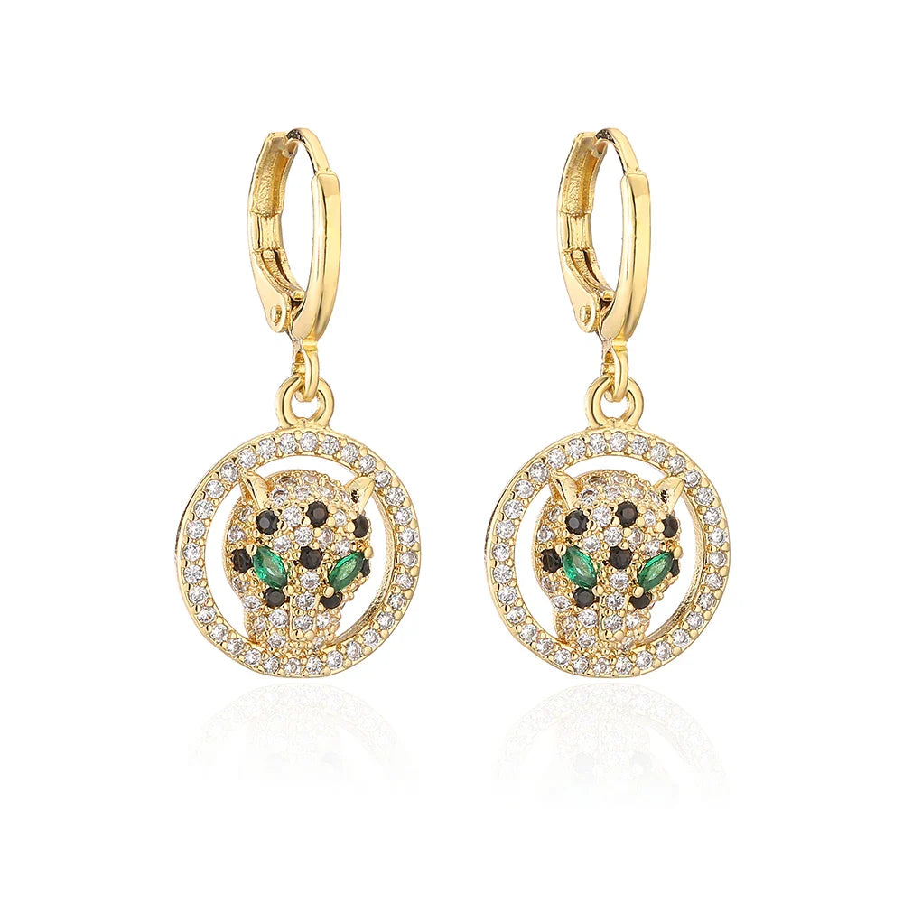 NEWBUY Fashion Gold Color Animal Dangle Earrings For Women Unique Design Leopard Earring Statement Female Party Jewelry