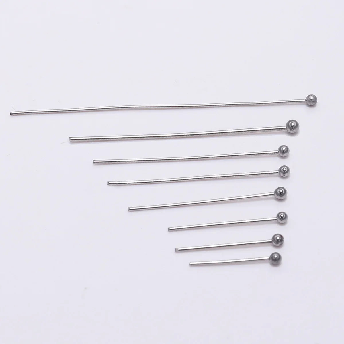 100pcs/Pack Stainless Steel 15-50mm Silver Ball Head Pins For Handmade DIY Jewelry Making Headpin Findings Accessories