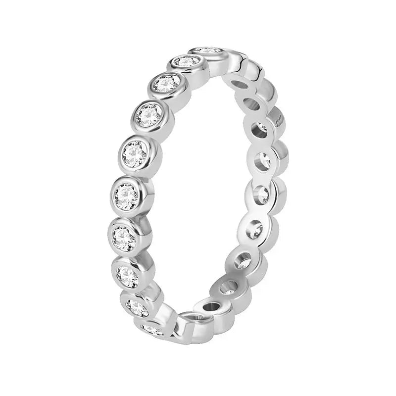 925 Sterling Silve Exquisite White Zircon Engagement Jewelry for Women's Fashion Finger Accessories Party Round Ring