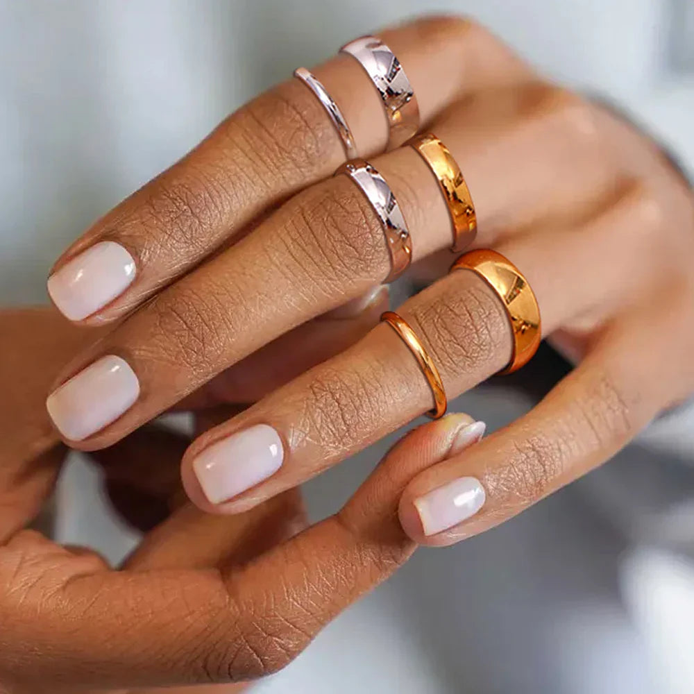 Classic Style Rings for Stacking Stainless Steel Rings For Woman For Gift Jewelry Size 5 6 7 Jewelry Accessories