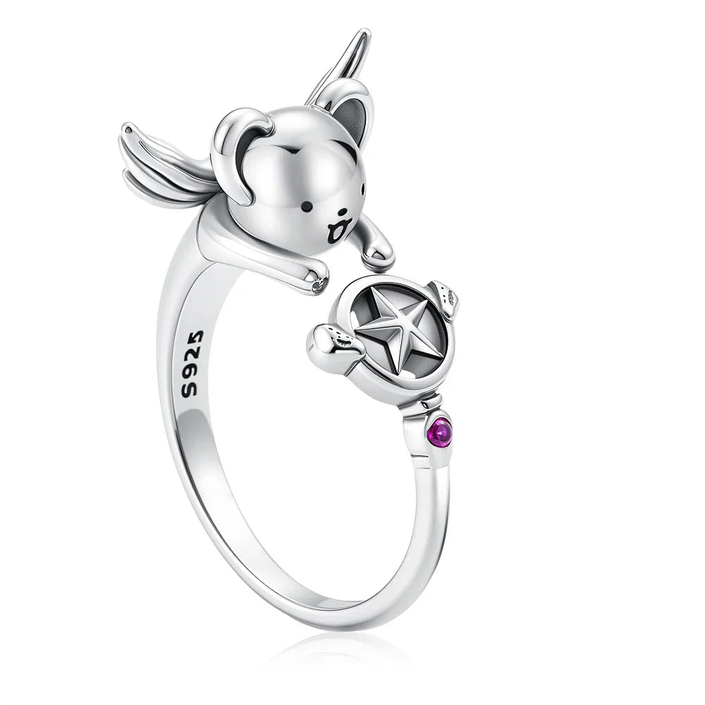 2026 Hot Selling 925 Silver Cute Puppy Flower Elephant Clover Ring Suitable for Wedding Rings, Jewelry Gifts