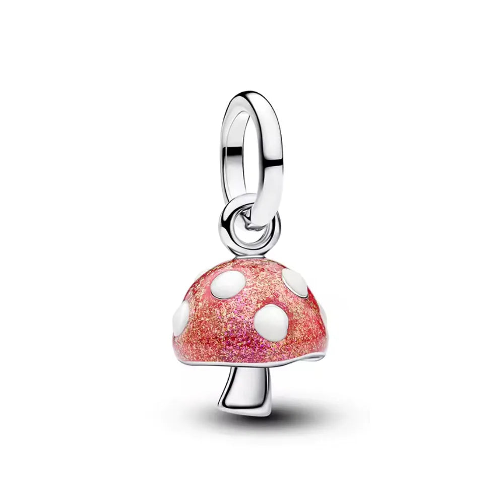 Hot selling 925 silver pink series flower dog paw heart-shaped pendant, Fit original bracelet DIY accessories, exquisite jewelry