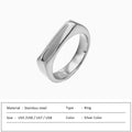 SUNIBI Stainless Steel Ring for Women 5mm Gold Color Custom Lover Couple Rings Gift Fashion Jewelry Wholesale/Dropshipping