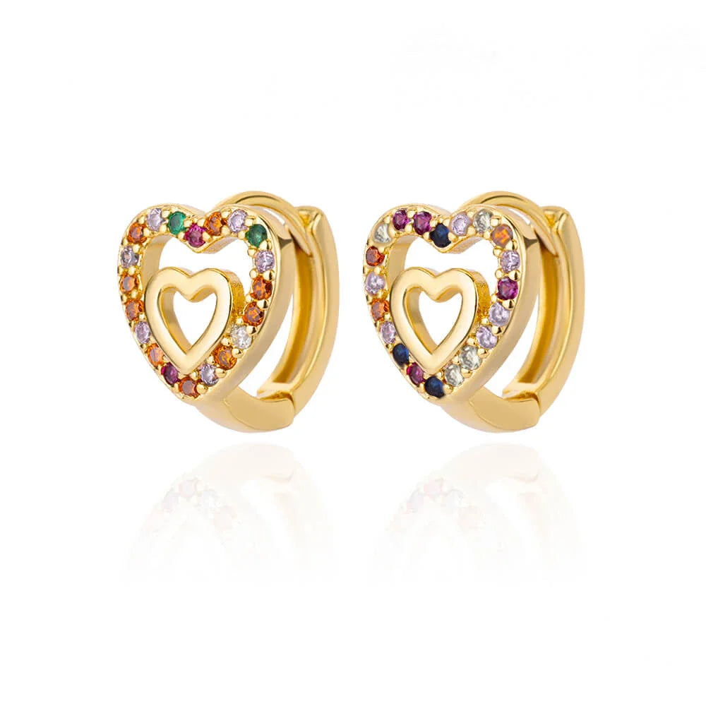 Stainless Steel Heart Earrings For Women Gold Color Fashion Zircon Love Heart Drop Earring Wedding Aesthetic Jewelry Gift 2023
