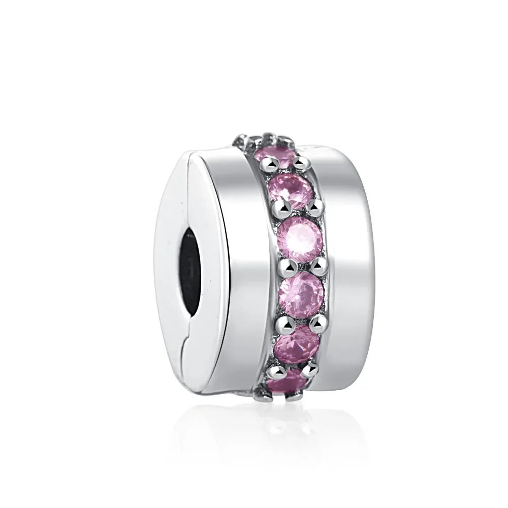 Hot selling 925 silver pink series flower dog paw heart-shaped pendant, Fit original bracelet DIY accessories, exquisite jewelry