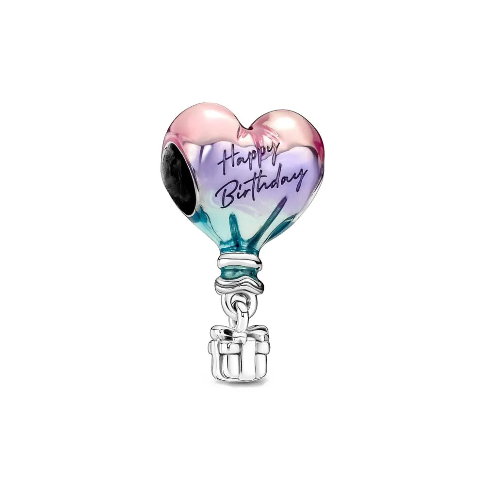 2026 Spring Pink Series Ballon Butterfly Flower Pendant Fit S925 European 925 Sterling Silver Bracelet Bangles Necklace