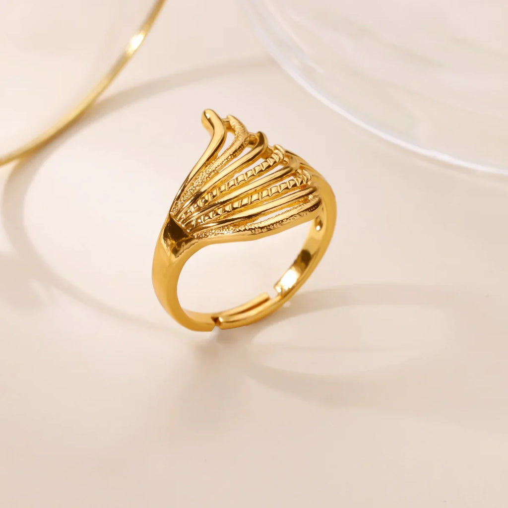 Ocean Starfish Shell Open Rings For Women Gold Color Stainless Steel Ring Summer Beach Aesthetic Waterproof Jewelry Gift