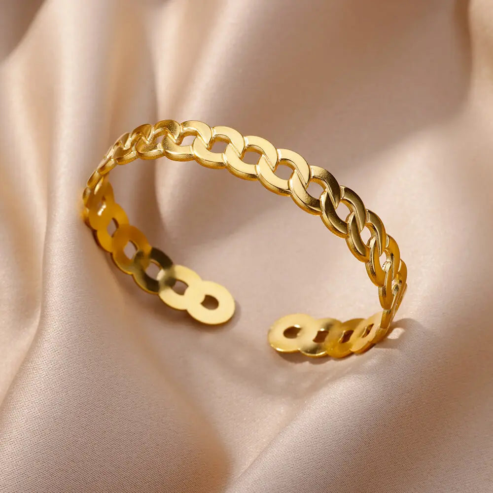 Jesus Bangles Bracelet for Women Stainless Steel Gold Color Luxury Bracelets New Trend Wedding Jewelry pulseras mujer bijoux