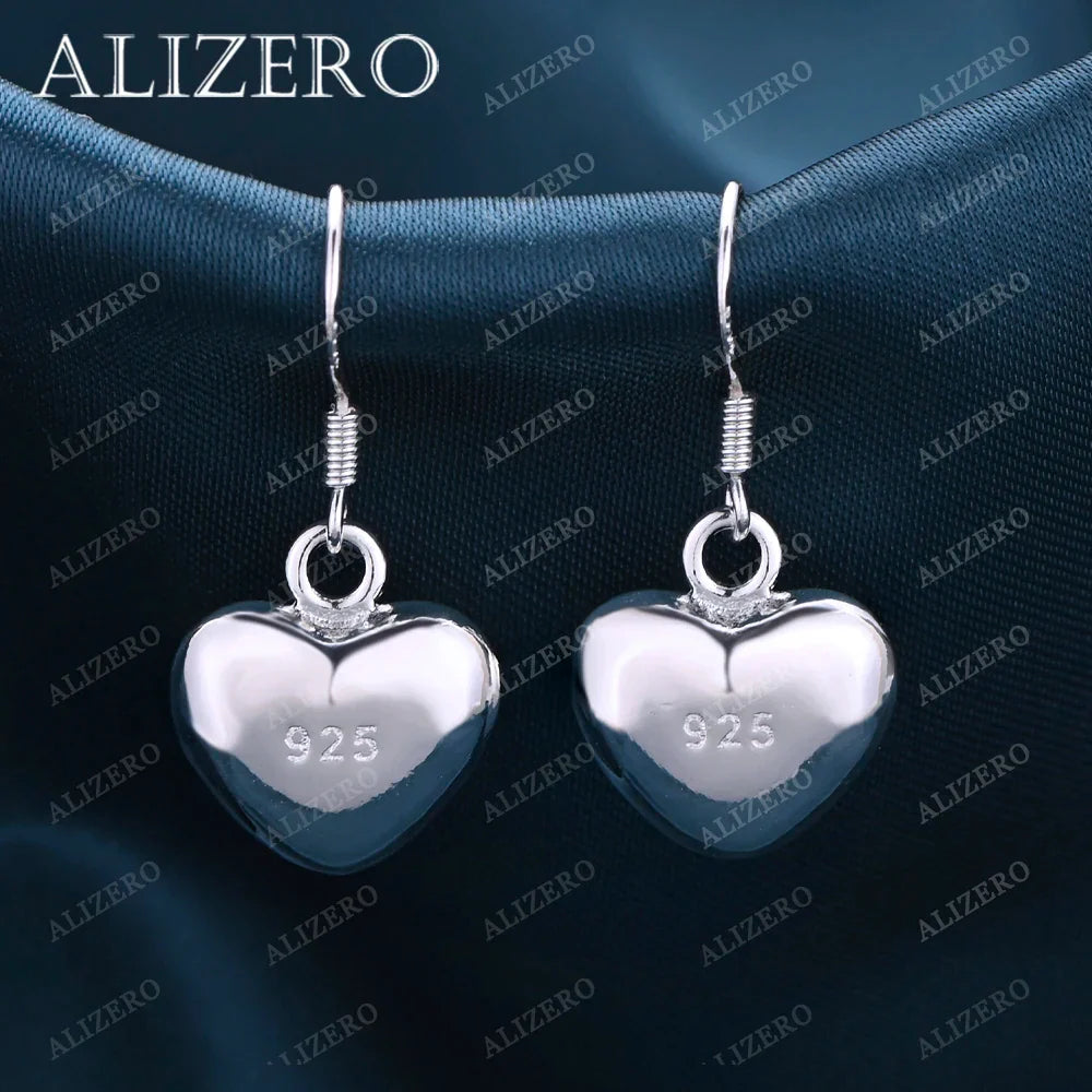 ALIZERO 18K Gold Heart Earrings For Women Wedding Party Gifts Fashion Jewelry Wholesale 925 Sterling Silver Drop Earring