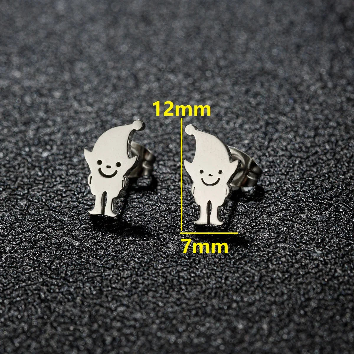 High Quality Stainless Steel Stud Earrings Girl Snowflake Elk Deer Silver Color Tragus Piercing Women'S Earrings Christmas Gifts