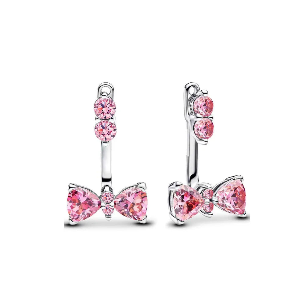 New S925 Silver Heart Stone Stud Earrings Suitable for Valentine's Day, Mother's Day, Anniversary Gift DIY Charm Jewelry