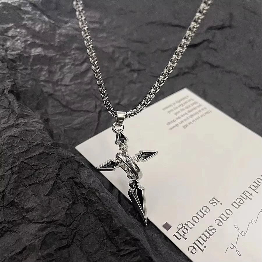 Cross Pendant Gold/Silver Plated Necklace Stainless Steel Link Chain Charm Choker Statement Men Jewelry Accessories Gifts