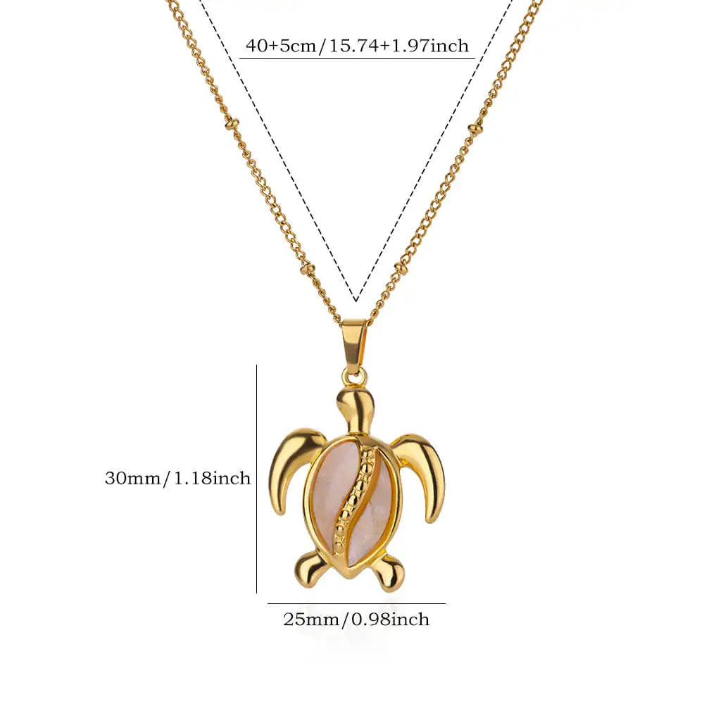 Summer Beach Turtle Necklace for Women Stainless Steel Chain Collar Pendant Necklaces Elegant Charm Jewelry Gift y2k Accessories