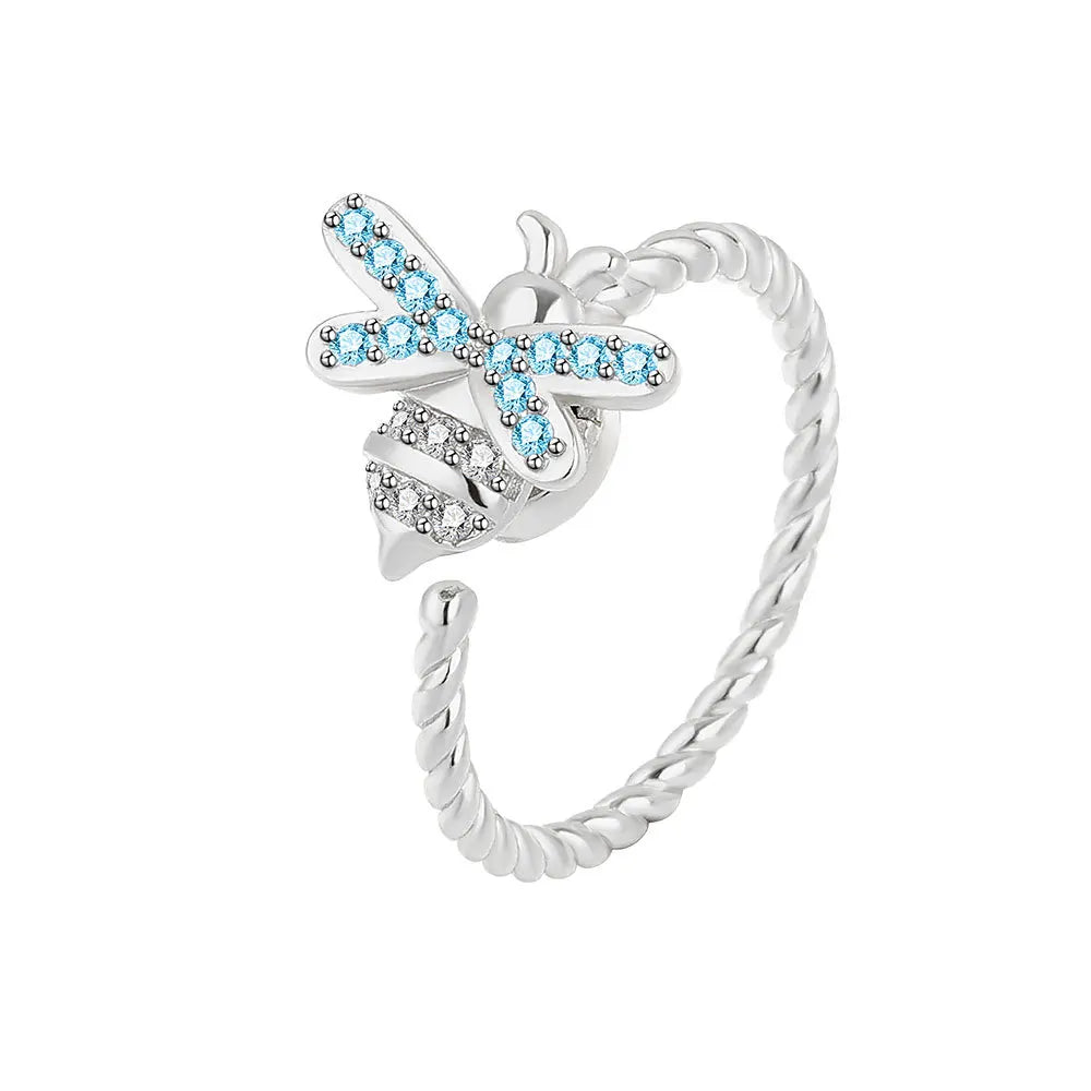 Rotating Anxiety Knuckle Ring For Women Spinner Fidgets Cute Animal Butterfly Flower Anti Stress Ring Party Jewelry Gifts Anillo