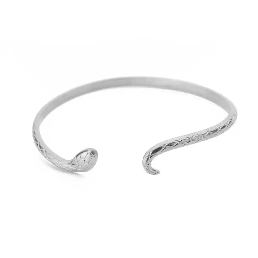 Snake Bangle Bracelet For Women Stainless Steel Opening Gold Plated Opening Bangle Animal Aesthetic Jewelry pulseras mujer