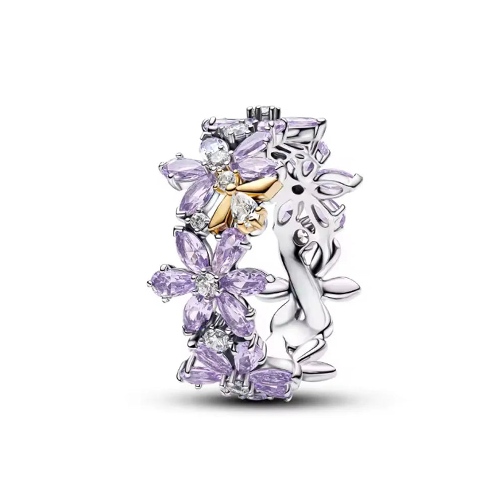 2026 Hot Selling 925 Sterling Silver Heart-Shaped Butterfly Flower Ring, Exquisite and Charming Jewelry Gift for European Women