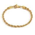 Twisted Rope Chian Bracelet for Woman Hip Hop Punk Gold Color Stainless Steel Gold Color Necklace Fashion Jewelry Gift
