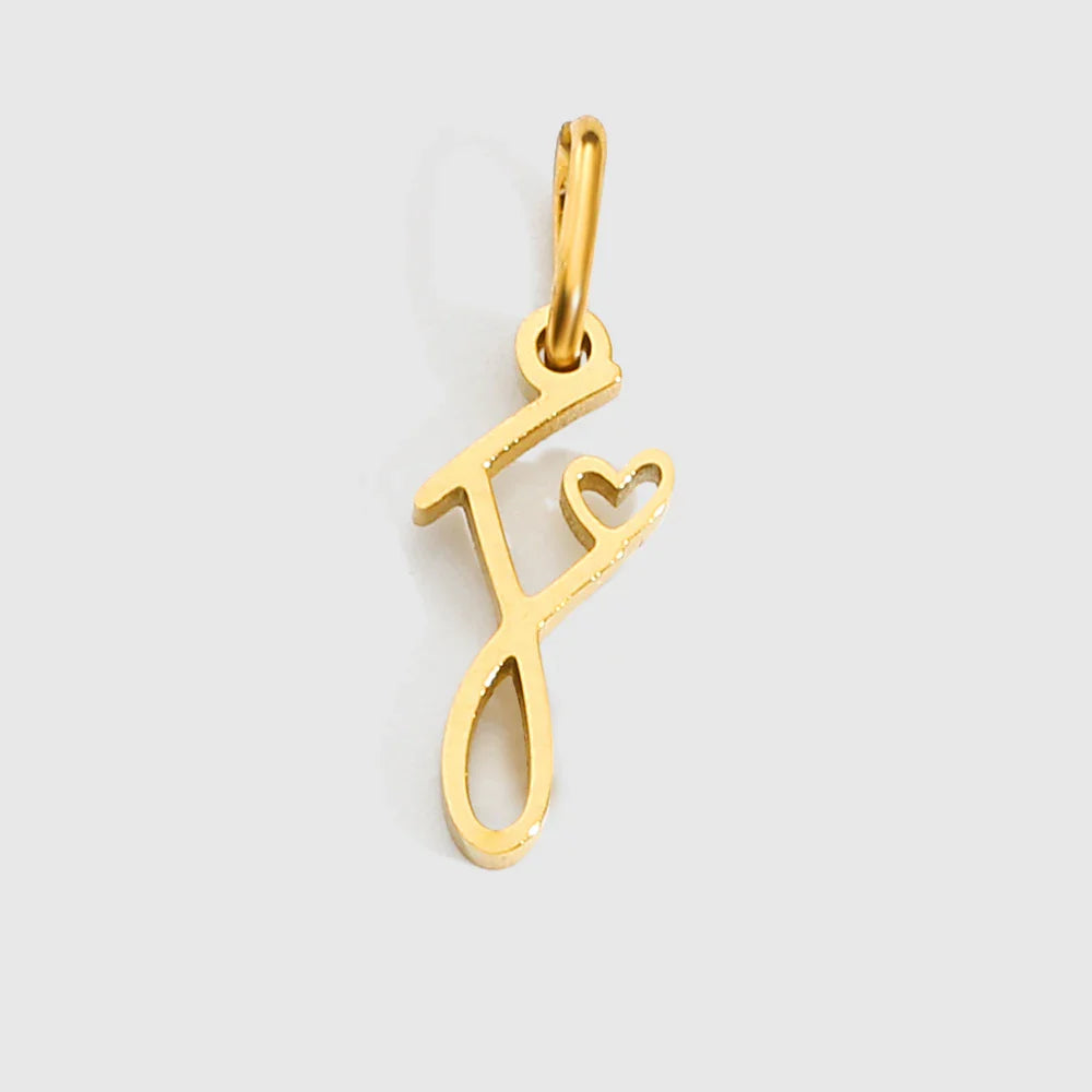 Personalized Stainless Steel Heart Alphabet Pendant DIY Accessories for Necklace Woman Men Jewelry Initials Birthday Gift A-Z