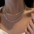 New Shiny Butterfly Necklace Ladies Exquisite Double Layer Clavicle Chain Necklace Jewelry for Ladies Gift