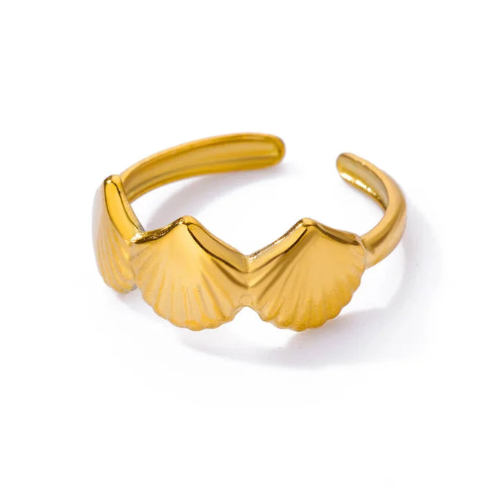 Vintage Shell Starfish Rings For Women Gold Color Stainless Steel Shell Ocean Openning Ring Wedding Summer Jewelry Gift