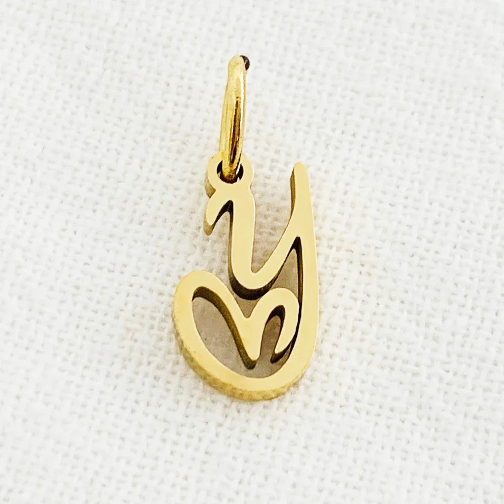 SUNIBI Heart Art Initial Alphabet Pendant DIY Name Customized Birthday Gift Stainless Steel Women Fashion Jewelry A-Z Wholesale