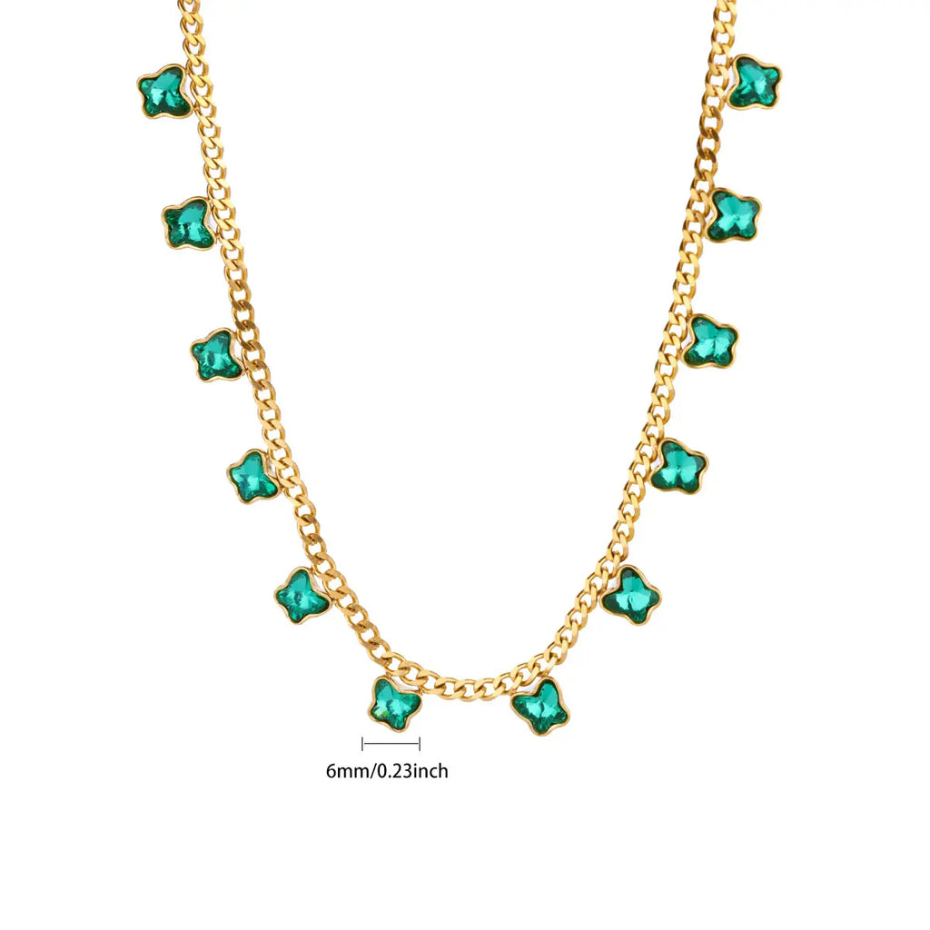 Luxury Zircon Butterfly Pendant Necklaces For Women Stainless Steel Gold Color Chain Collar Necklace 2025 New Wedding Jewelry