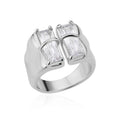 Geometric Zircon Open Ring for Women Stainless Steel Luxury Rhinestone Crystal Ring 2023 New Wedding Jewelry anillos