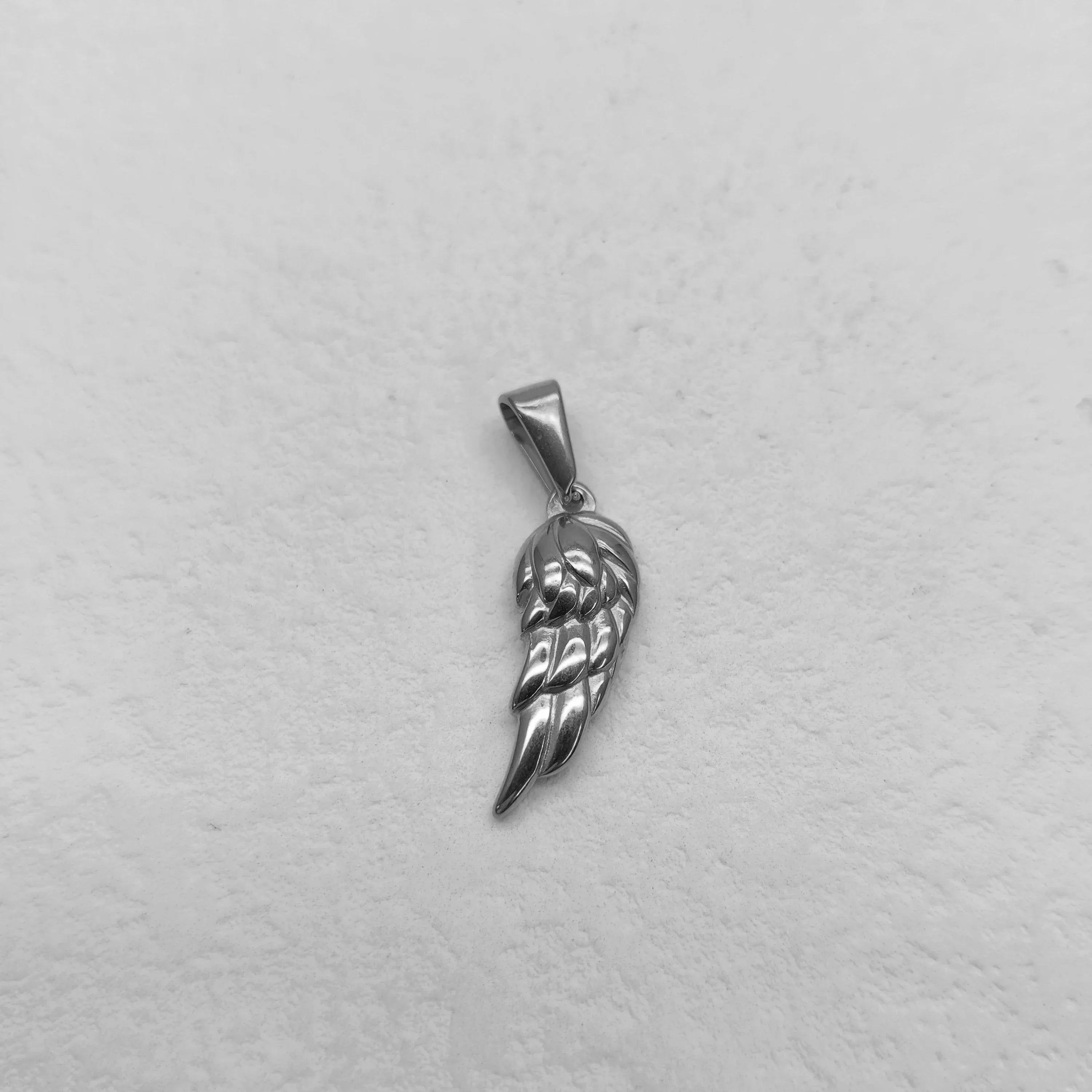 18K Gold Plated Angel Wing Pendant Necklace - Vintage Feather Design for Men, Stainless Steel Chain Jewelry Gift